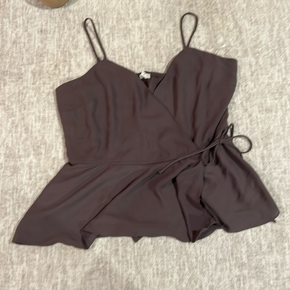 Maurices faux wrap chiffon tank.